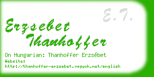 erzsebet thanhoffer business card
